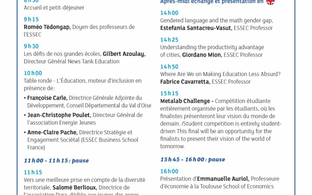 L’ESSEC : Conférence « Science & Société » l’aventure continue