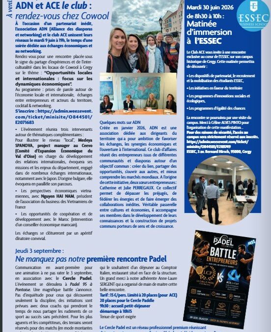 L&rsquo;ESSEC ouvre ses portes aux acteurs économiques avec le CLUB ACE